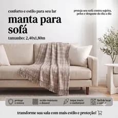 Manta para Sofá Grande Tijolinho Gigante 2,40x1,80 Capa Tecido Premium 100% Algodão