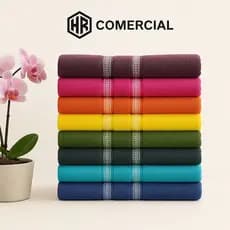 Kit 6 Toalhas de Banho Popular Madri Toalha Simples Ótima Absorção 60x120cm