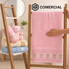 Kit 2 Toalha Kids Infantil Banho Ponto Cruz Para Bordar