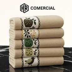Pano De Prato Copa 100% Algodão 45x65cm Barra Decorada Alta Absorção E Qualidade