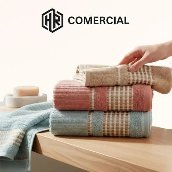 Kit 7 Toalhas Rosto Canelada 100% Algodão 65x45cm - Alta Absorção