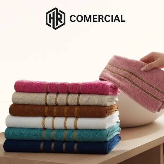 Kit 6 Toalhas Rosto Dubai 100% Algodão Alta Absorção 65x45cm