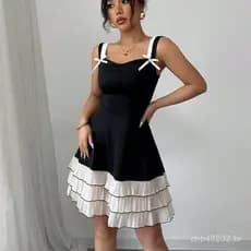 Saia verão roupas femininas estilingue vestido novo estilo europeu americano bolo Multi-camada