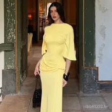 2026 estilo verão camada estilo moda feminina Design empilhamento vestido decoração fita Halter francês longo novo produ