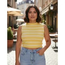 Cropped  Cacharel Gola Alta Em Ribana Super Confortável Para Todos Os Seus Looks