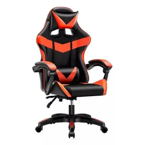 Cadeira Gamer Cor Vermelha Giratória Ergonômica Estofado Sintético