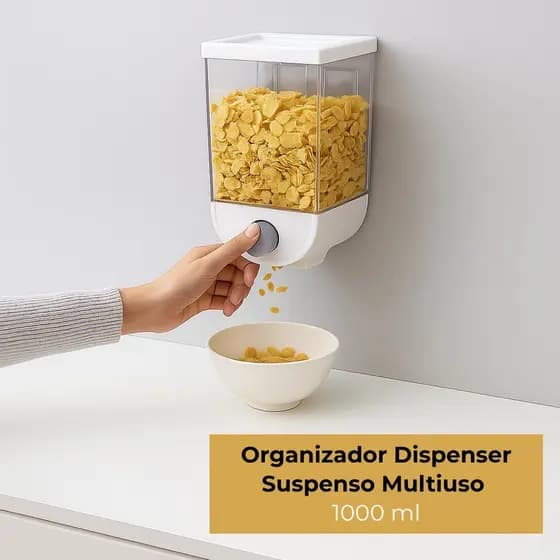 Dispenser de Alimentos Cereais de Parede Multiuso 1000ml