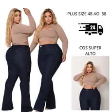 Calça Jeans Feminina Flare Plus Size Levanta Bumbum Premium - Curve