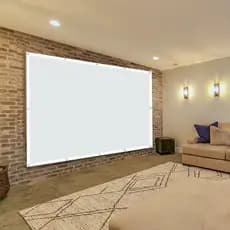 TELÃO 4K COM 150 POLEGADAS SERVE PRA QUALQUER PROJETOR OBS: IDEAL PARA HY300 E HY320 E JÁ VAI COM VÁRIOS ILHÓS