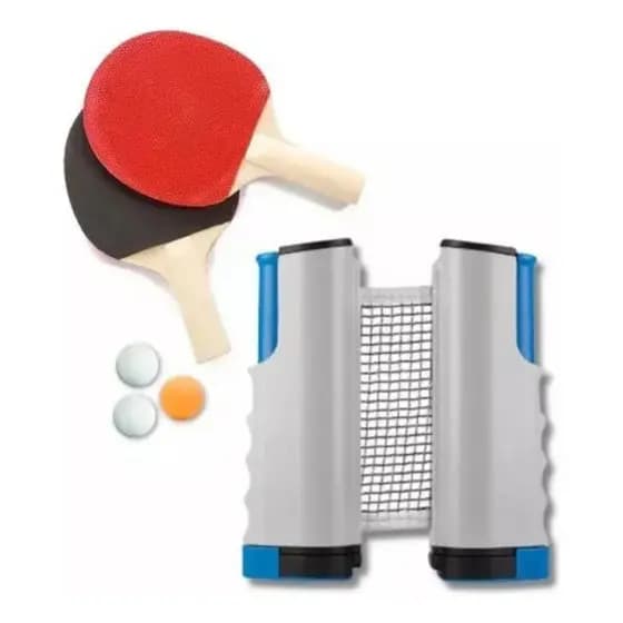 Kit Tênis De Mesa / Ping Pong Portátil + 3 Bolas Promocional