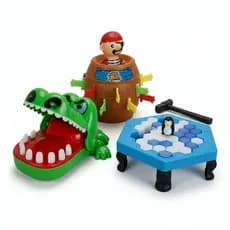 Jogos Brinquedo Infantil Crocodilo Morde Dedo  Pula Pirata  Quebra Gelo do Pinguim Infantil