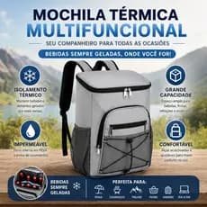 Mochila Térmica 25L Impermeável, Grande Capacidade, Bolsa Cooler para Praia, Churrasco e Camping