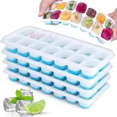 Forma de Gelo Silicone Grande Quadrada Lavável com Fundo Flexível de Cozinha