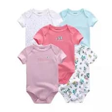 5 Pcs Recém Nascidos De Verão Macio 100% Algodão Bebê Meninos Meninas Bodysuits Roupas Bonito