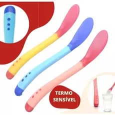 Colher Para Bebe Térmica Silicone Sensível A Temperatura BPA FREE - Muda De Cor
