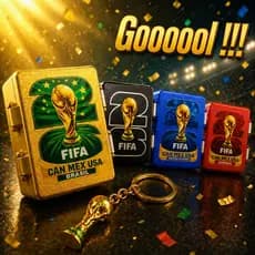 Caixa Porta 400 Figurinhas + Chaveiro Copa Do Mundo 2026 Troféu Taça Futebol Cards Brasil Organizadora Com Divisória