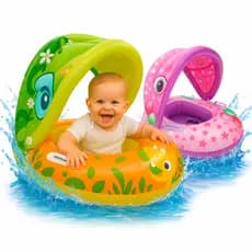 Boia Bote Inflável Infantil Para Bebê Colete Piscina Fralda Cobertura Proteção Solar