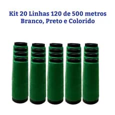 Kit 20 Linha de Costura 120 100% Poliéster – 500 metros - Diversas Cores – Máquina e Costura Manual