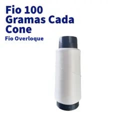 Linha Costura Fios Overloque 100g Cor Branco Preto Colorido Máquina interlock Overlock Poliéster