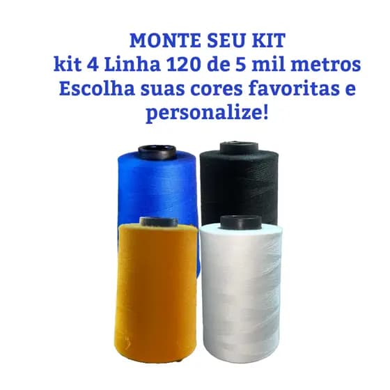 Monte Seu Kit de 4 Linhas 120, de 5 mil metros, escolha a sua cor e personalize