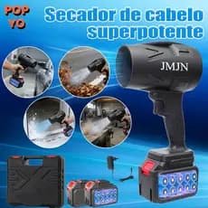Soprador de Ar Turbo Portátil Elétrico Sem Fio–Alta Potência Remove Folhas e Poeira 2 Baterias 1200mah*10 Recarregáveis