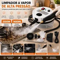 Limpador a Vapor Portátil 2500W 1400ML Alta Temperatura Higienizador Esterilizador para Sofá Cozinha Ar Condicionado