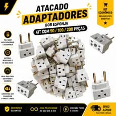 Kit Adaptador Tomada Benjamin Bob Esponja 10A/20A (Branco - 250V - Bivolt)