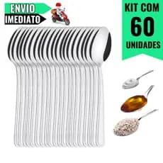 Kit de 60 Colheres Aço Inox Premium para Refeições Restaurantes Cozinhas Domésticas de Alta Qualidade