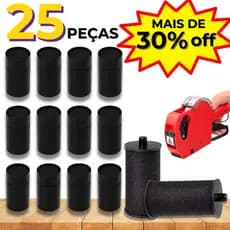 KITs Refil De Tinta Para Etiquetadora Tinteiro Rolete 20mm Para Precificadora De Preço Manual Universal