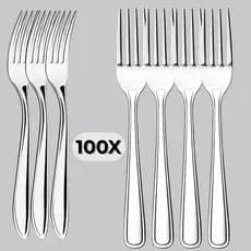 Kit Garfos de Sobremesa Aço Inox Resistente Elegante Uso Diário Cozinha Restaurante