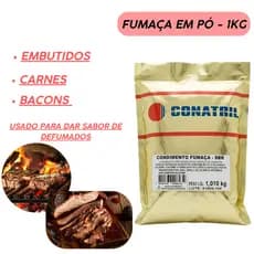 Conatril Fumaça em Pó 1Kg Aromatizante Defumado para Carnes, Embutidos, Molhos e Temperos