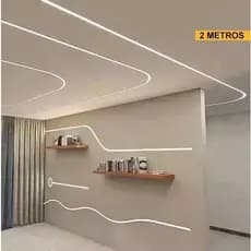 Perfil Flexível 2m Silicone Embutido 20x10mm para Fita LED