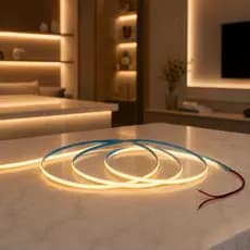 Fita LED COB Ultra Fina 5mm 400 Leds|m 5 Metros 12V 10W|m IP20 Luz Quente Neutra Sanca Gesso Espelho