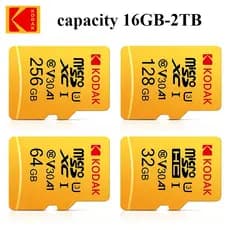 Novo Cartão De Memória KODAK 16GB 64GB 128GB 256GB 512GB 1TB 2TB U3 4K Micro SD 256GB Microsd UHS-I C10 V30 TF Trans Flash