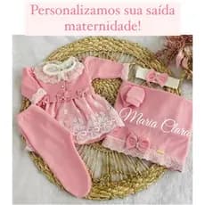 Kit Saída de Maternidade Feminina: Vestido de Tricô para Recém-Nascido (0-2 Meses)