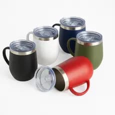 Caneca Térmica Inox 360ml com Tampa Acrílica com Bocal e Trava de Segura MS705