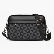 Bolsa Masculina com Fechamento em Zíper (SL-005) Adequada para Uso Diário e Viagem com Alça de Mao e Transversal SL-005