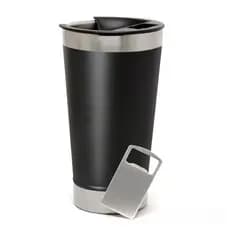 Copo Térmico 473ml MS986 para Laser Aço Inox Preto Fosco com Tampa e Abridor