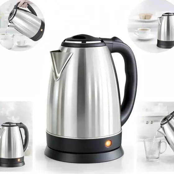 Chaleira Elétrica Inox  110v 1,8L Água Quente Café Chá Rápida
