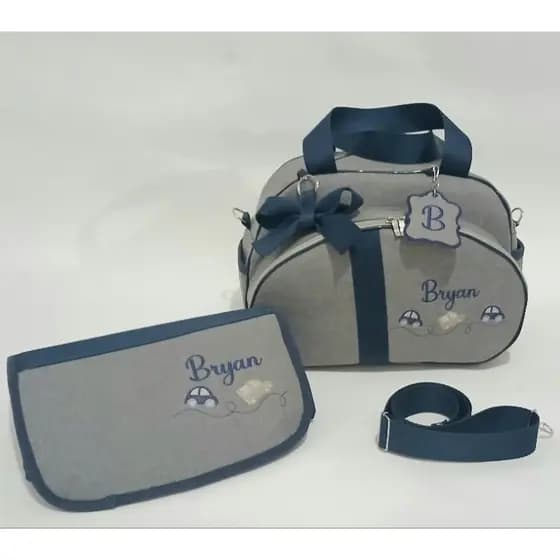 BOLSA MATERNIDADE PERSONALIZADA MEDIA ,COM TROCADOR