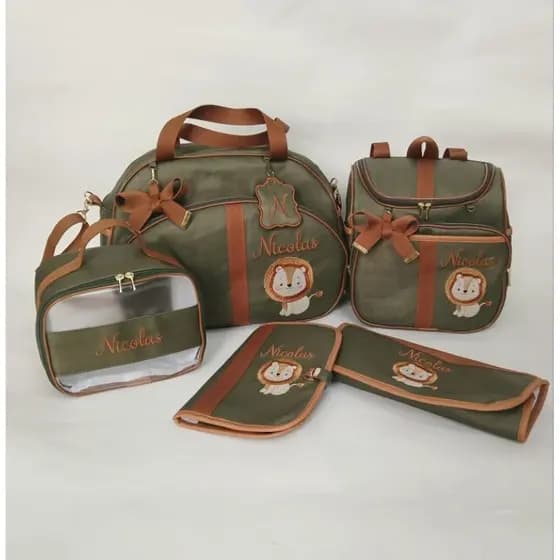 Bolsas maternidade personalizadas 5 itens.