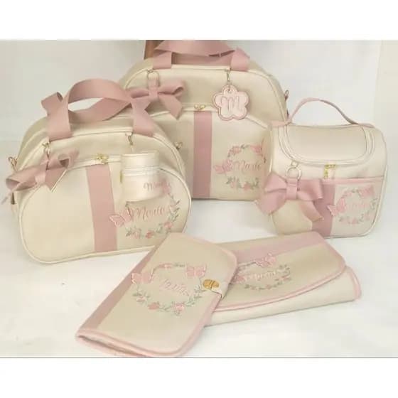 kit bolsas maternidade personalizadas 6 itens.