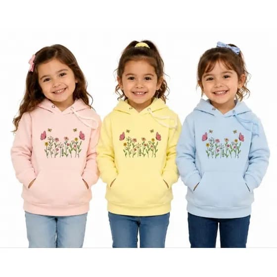 moletom infantil feminino cores variadas