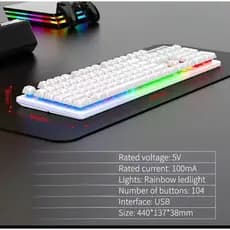 Teclado Gamer Led Rgb Com Fio Usb Semi-Mecânico  Pt-br Preto Pc Iluminado Lehmox Ley-2086