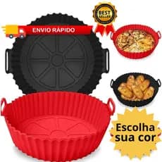 Forma Redonda Silicone Airfryer Fritadeira Microondas e Forno