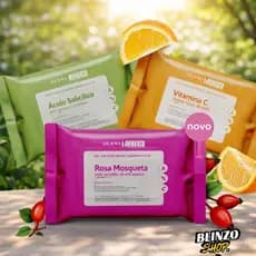 Dermachem Toalhas Umedecidas Demaquilante Remove Maquiagem Vitamina C Rosa Mosqueta Ácido Salicílico