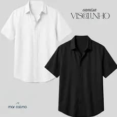 camisa social masculina visco linho manga curta slim verão