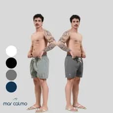 KIT 2 SHORT TACTEL MASCULINO COM ELASTANO LISO CADARÇO CRU PRAIA ACADEMIA CORRIDA CAMINHADA