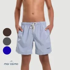 BERMUDA MAURICINHO JUVENIL MASCULINO TACTEL COM ELASTANO PREMIUM LISO CADARÇO CRU CORRIDA ACADEMIA CAMINHADA PRAIA