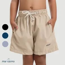 BERMUDA TACTEL PREMIUM ELASTANO INFANTIL LISO CADARÇO CRU SHORT MASCULINO MENINO